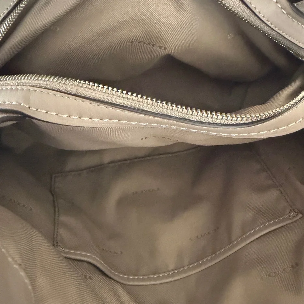 Coach Edie 31 Stone Pebbled Leather Shoulder Bag Tea Rose Tooling 12034